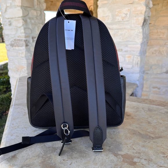 Coach Buffalo Plaid Check Court backpack Red Black NWT - Picture 2 of 9